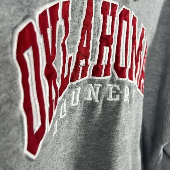 🔥🏈 Vintage OKLAHOMA SOONERS Embroidered Stitched HOODIE Sweatshirt - Men Sz Lg - Picture 5 of 8